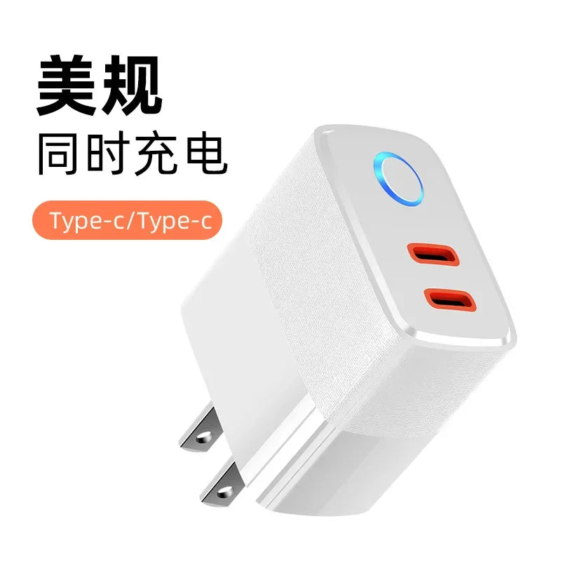 Cargador Rápido Doble Puerto PD+QC5.0 con Indicador LED