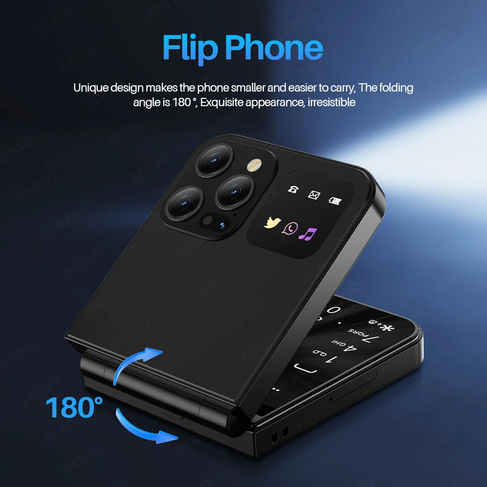 SERVO A50 PRO Teléfono móvil con tapa, pantalla de 2,4 ", marcación rápida, grabación de llamadas, lista negra, 2 tarjetas SIM, teléfonos móviles plegables desbloqueados, nueva versión