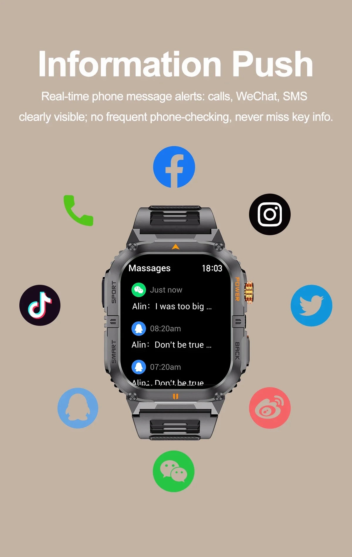 Reloj Inteligente Deportivo IP68 100+ Modos