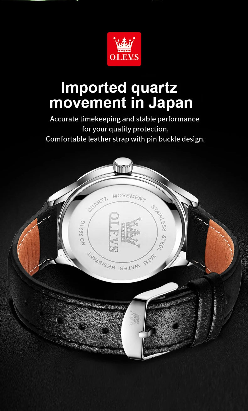Reloj de Cuarzo OLEVS 2931 para Hombre con Movimiento Japonés
