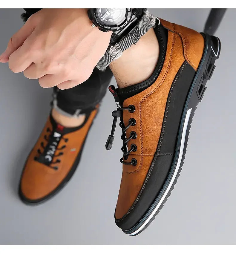 Zapatos casuales de hombre sin cordones, mocasines de poliuretano transpirables