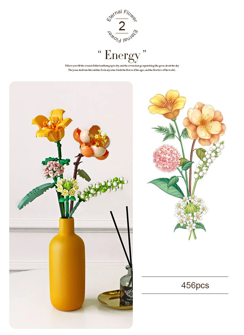 LOZ-1661 serie de plantas, bloque de construcción de simulación, maceta, cerezo suculento, modelo para el hogar, decoración, juguete de bloques de construcción para niña