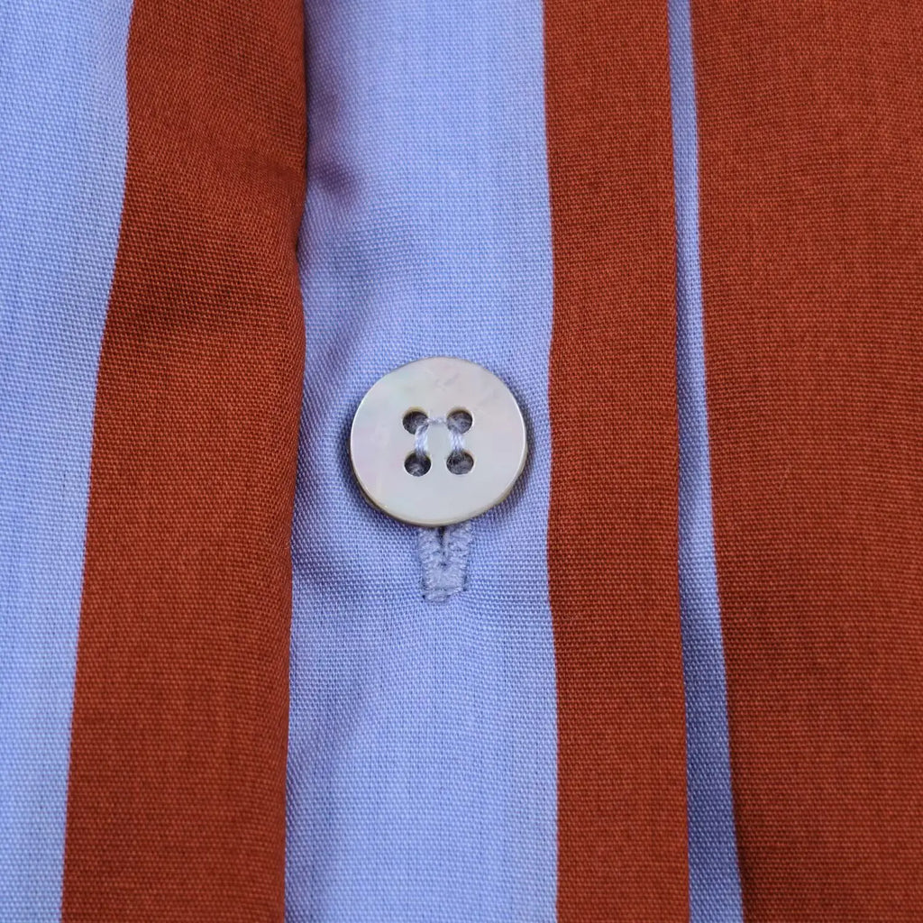 Camisa a Rayas de Manga Larga con Cuello de Lazo