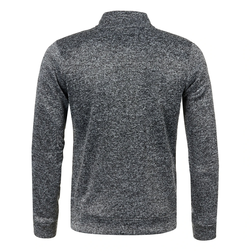 Otoño e Invierno, nuevo suéter largo con cremallera y mangas de bloque de Color para hombre, suéter fino de felpa, chaqueta informal ajustada, abrigo cómodo