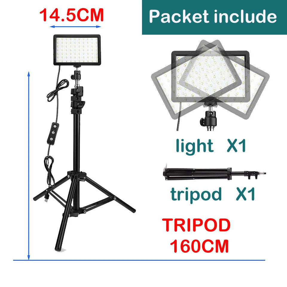 Kit de iluminación Led para fotografía y cámara, luz de vídeo con trípode, filtros RGB de 4 colores para filmación, transmisión, grabación en estudio