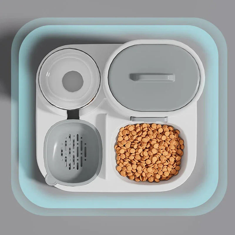 Alimentación y agua potable para mascotas, comida dos en uno, cuenco de agua potable y alimentación suave de gran capacidad, cuenco de comida para gatos, cuenco para perros