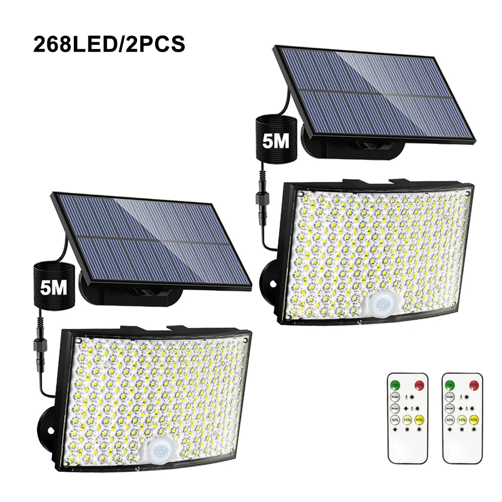 Lámpara Solar LED con Sensor de Movimiento para Jardín y Exterior