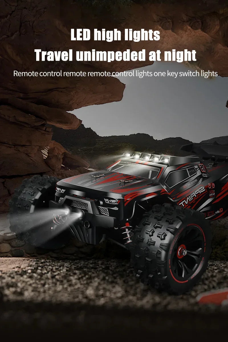 Coche todoterreno Rc 9255, coche de Control remoto de alta velocidad 80 KM/H con faro LED sin escobillas 4WD 1/14, camión monstruo, juguetes para niños, regalo