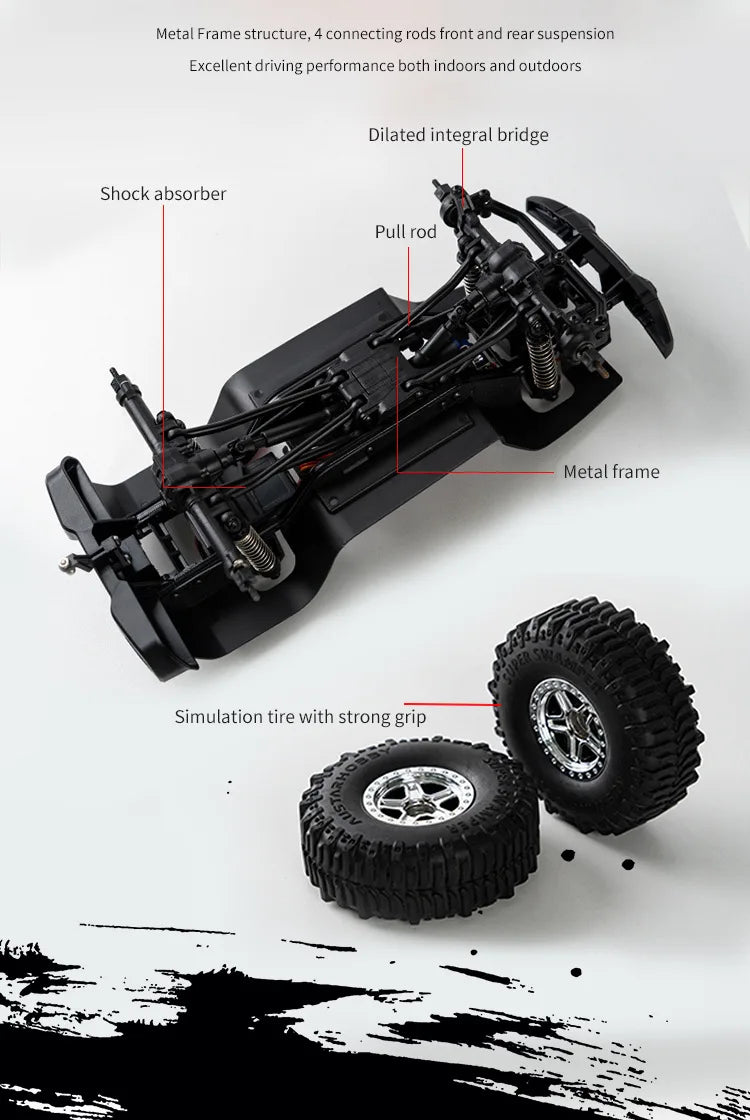 Auto RC JJRC C8801 Jeep Wrangler 4WD 1:18 Control Remoto
