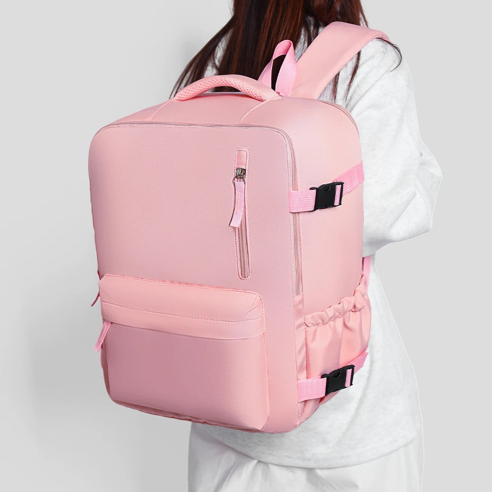 Mochila de Viaje Aprobada por Aerolíneas, Económica, de Color Sólido, para el Tiempo Libre, de Gran Capacidad, para Viajes Diarios, para Computadora