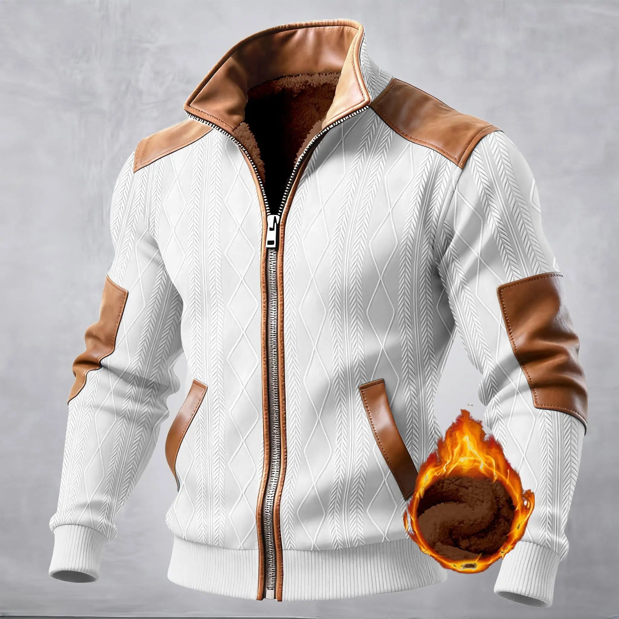 Chaqueta Deportiva para Hombre con Cierre, Resistente al Viento, Gruesa y Cálida