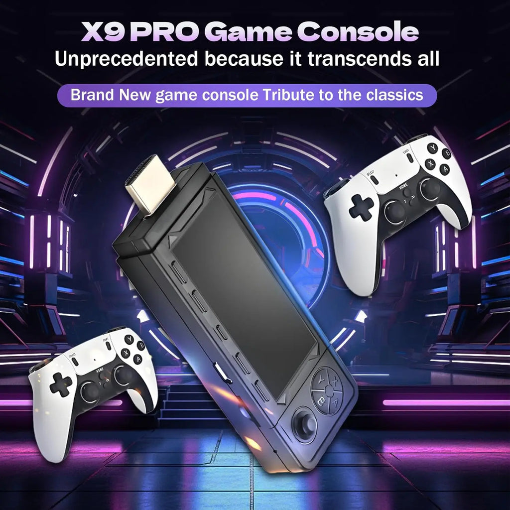 Consola de Juegos Retro X9 Pro 4K, Consola de Juegos Precargada con Más de 37000 Juegos Clásicos, Más de 45 Simuladores, Controles Inalámbricos de 2.4G, Juegos Retro para TV