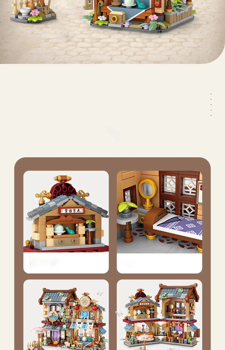 LOZ Estación de Carretera Antigua, Bloques de Construcción Plegables DIY, Modelo de Ensamblaje de Partículas Pequeñas, Adorno, Juguetes Antiestrés para Adultos, Regalos