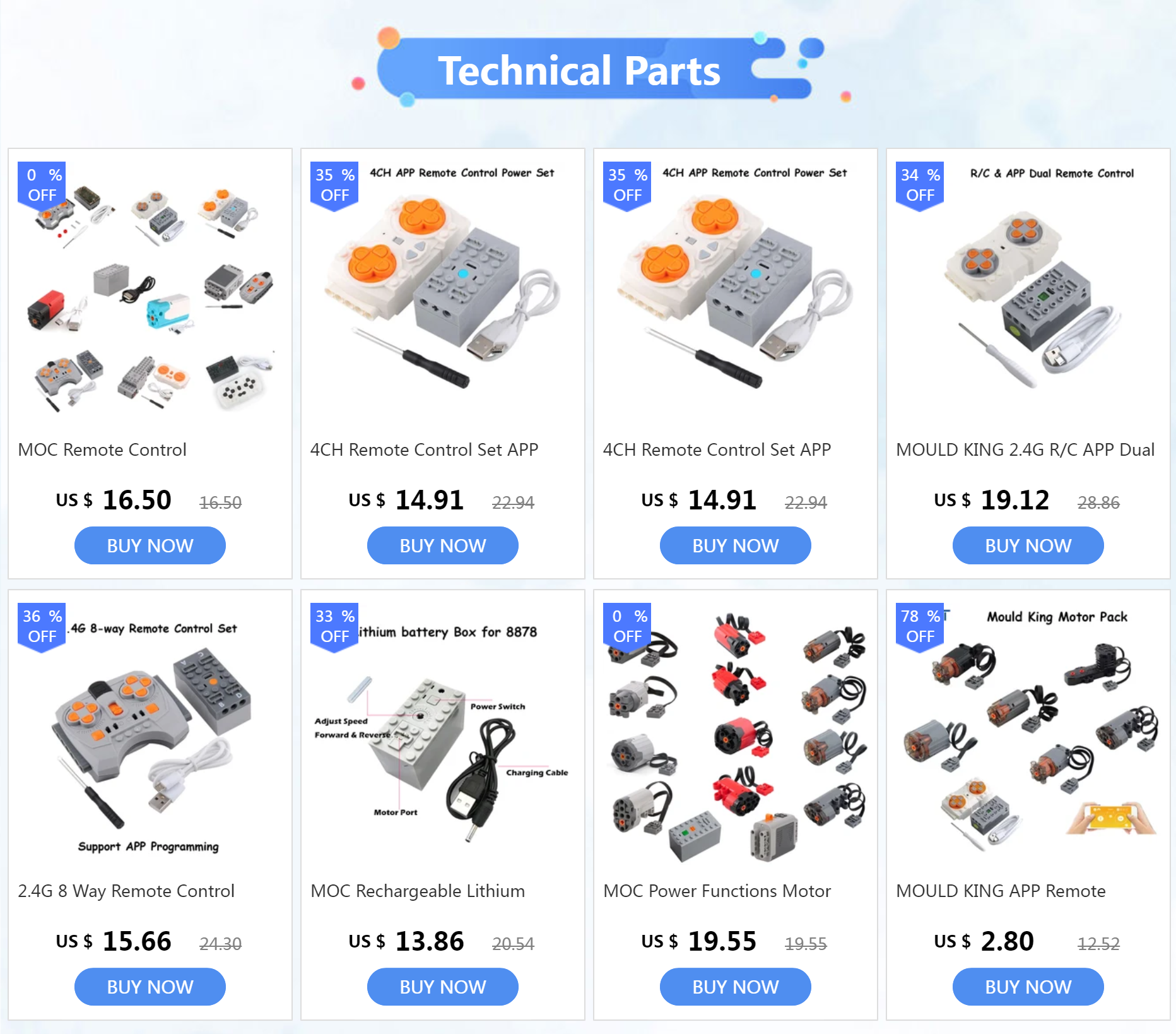 Funciones de energía técnica MOC compatibles con Legoeds, Motor M 8883, Control remoto modificado, grupo de energía, tren, caja de batería de litio 9686