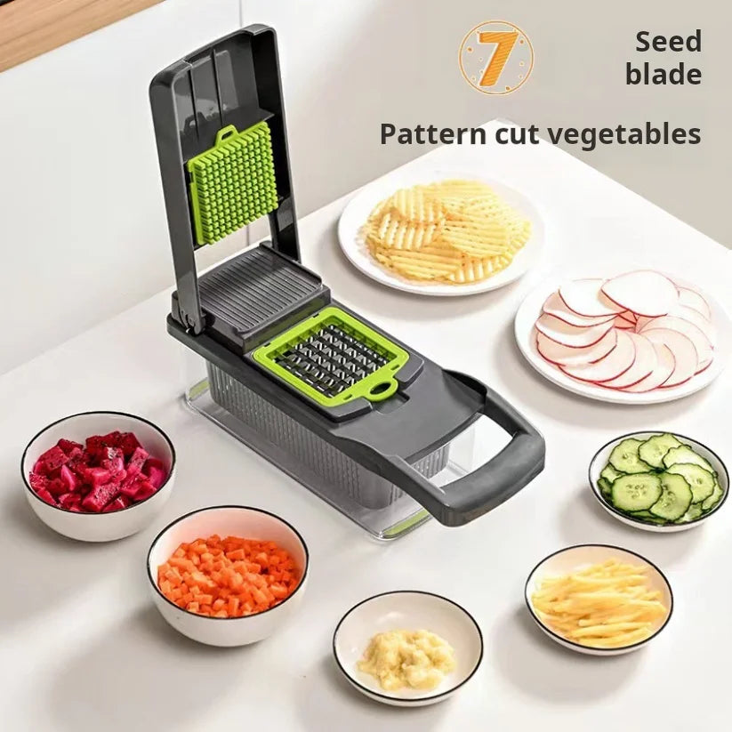Cortador de verduras multifuncional, trituradora doméstica, máquina para cortar en cubitos, rallador de cocina, rebanador