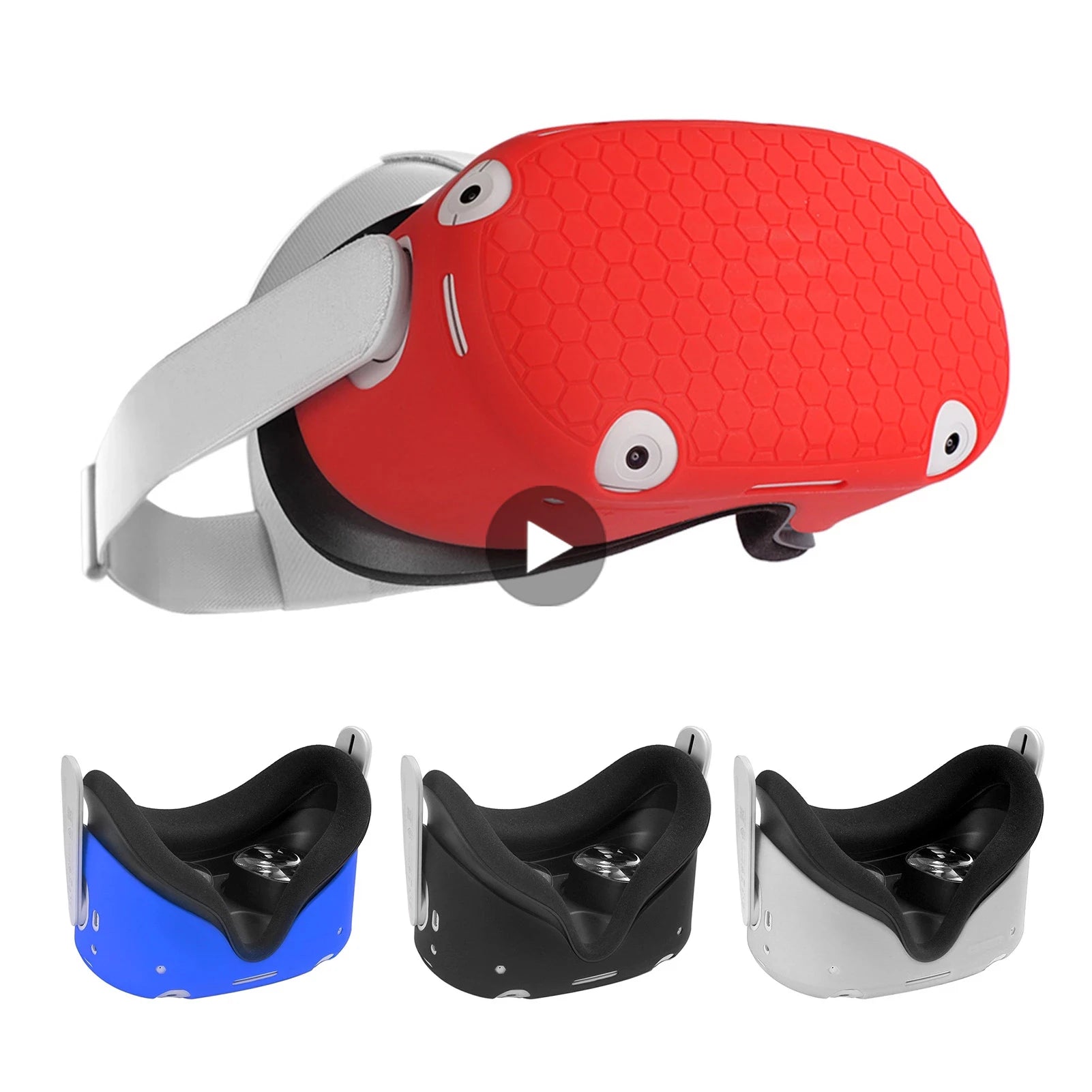 Funda de silicona para Oculus Quest 2 Quest2, accesorios inteligentes, gafas de realidad Virtual 3D VR, auriculares, casco, conjunto de protección de la piel
