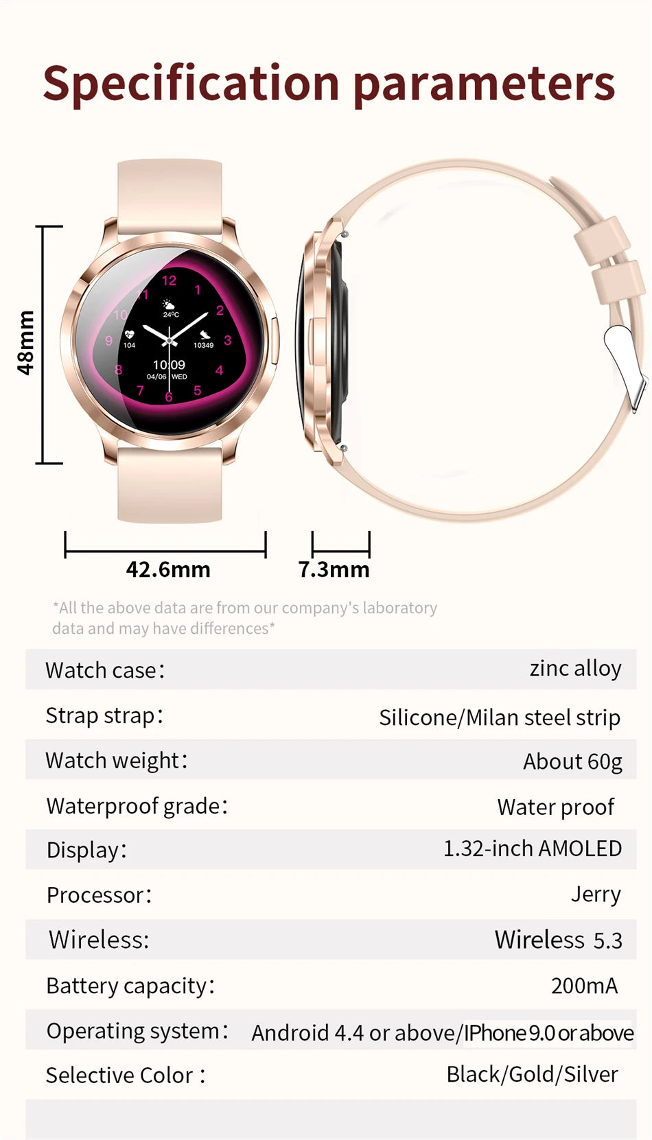 Reloj Inteligente LIGE AMOLED Curva 3D para Mujer
