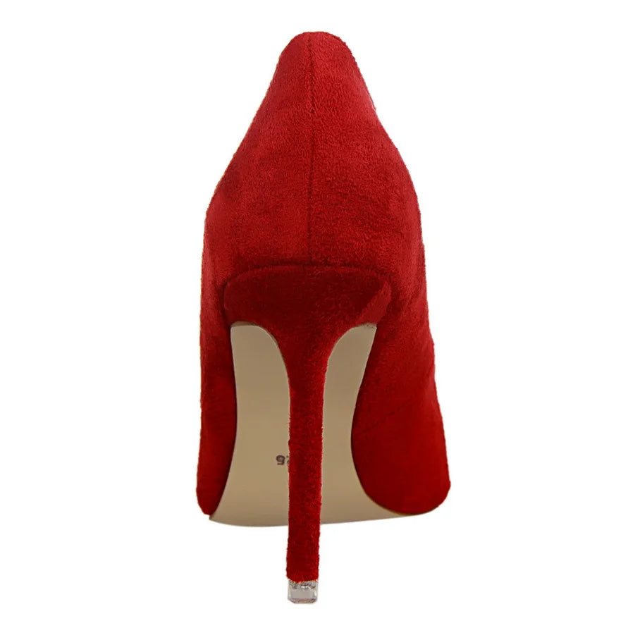 Zapatos de Tacón Alto 9cm para Mujer - Gamuza, Tallas Grandes