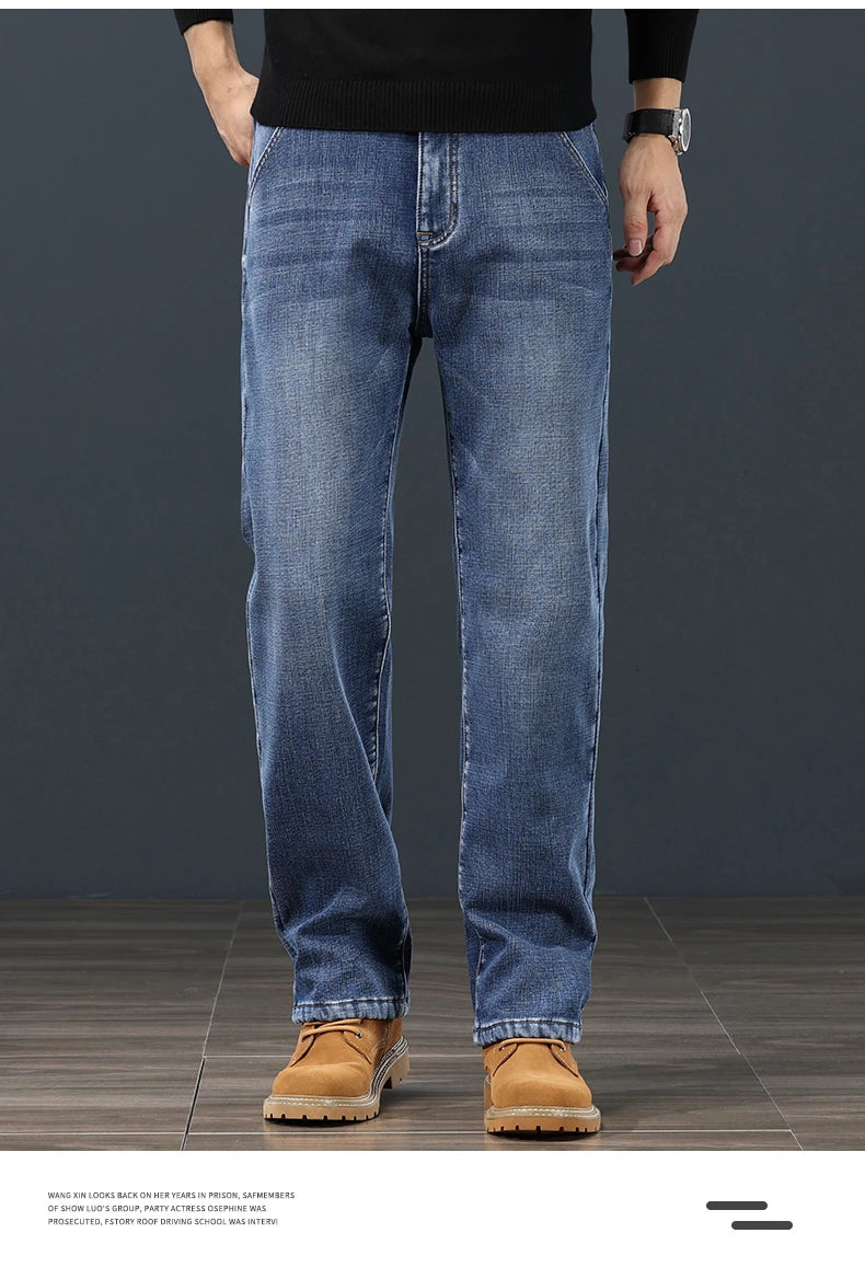 Pantalones Vaqueros de Invierno para Hombre, Terciopelo, Talla Grande 42-44