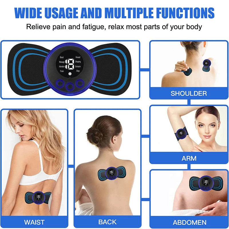 Masajeador de cuello de pulso TENS eléctrico EMS masaje Cervical para cuello espalda cuerpo Estimulador muscular eléctrico electroestimulador 19 engranajes