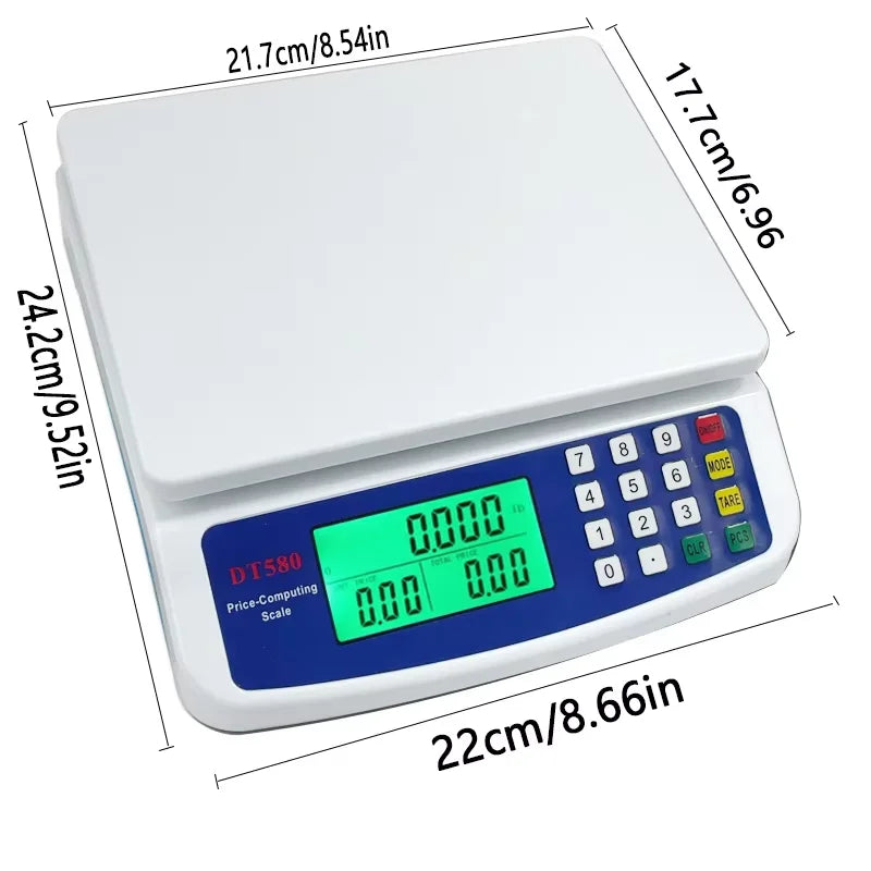 Báscula Digital de Cocina 30KG Alta Precisión Pantalla LCD