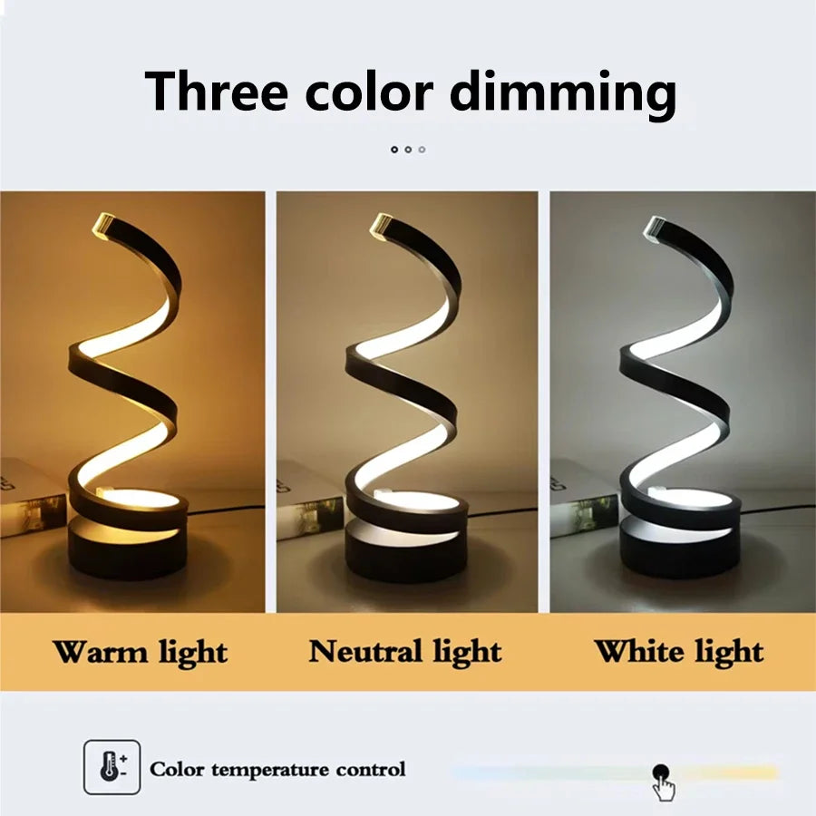 Luz LED Nocturna en Espiral USB Regulable 3 Colores