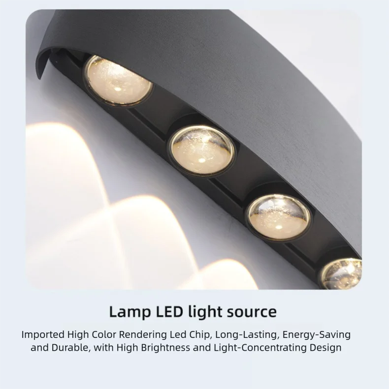 Lámpara de Pared LED Exterior IP65 Impermeable Moderna para Hogar