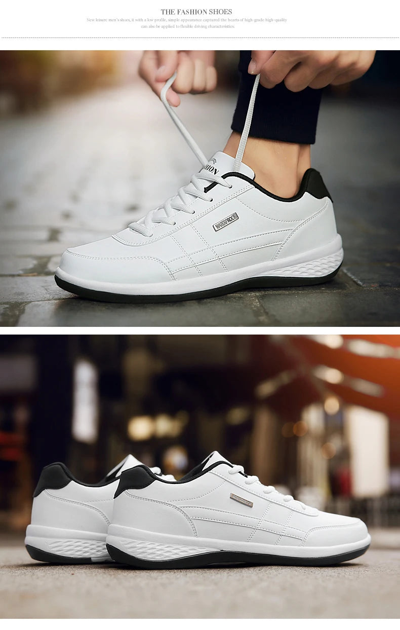 YRZL zapatos de hombre primavera otoño zapatillas impermeables para caminar ocio zapatos deportivos de cuero para hombre calzado antideslizante tenis para hombres