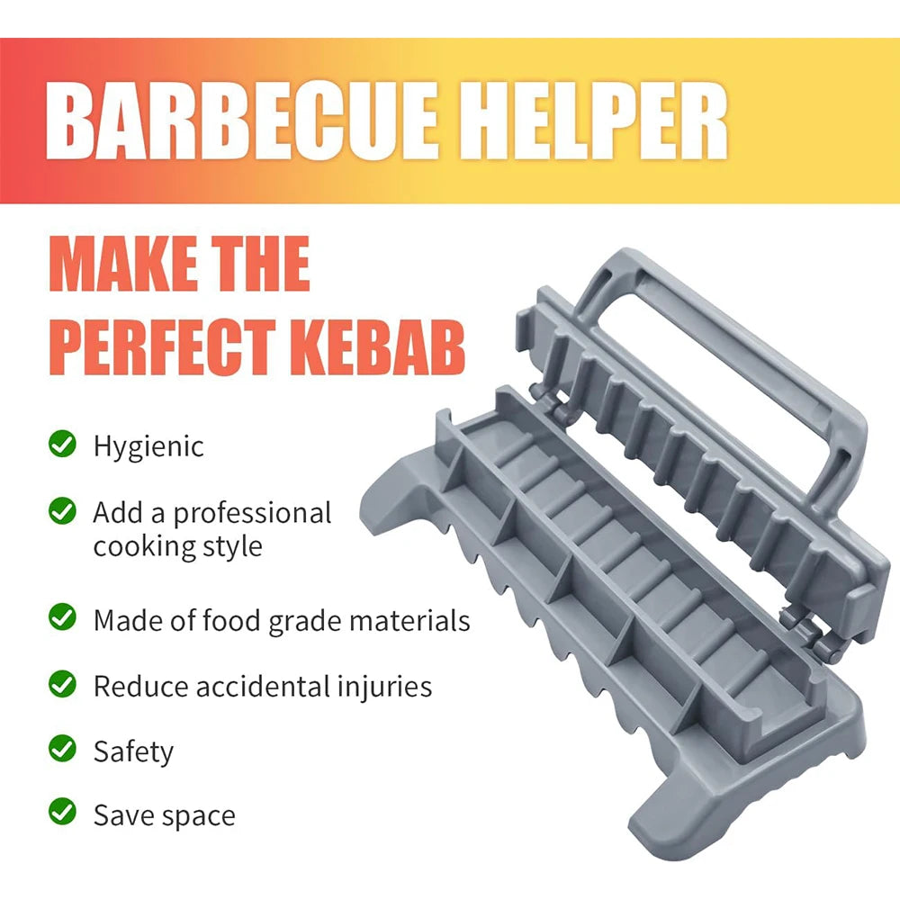 LMETJMA Prensa Grande para Hacer Kebab, Máquina Manual de Plástico para Hacer Kebab, Molde para Hacer Kabob, Brochetas para Barbacoa