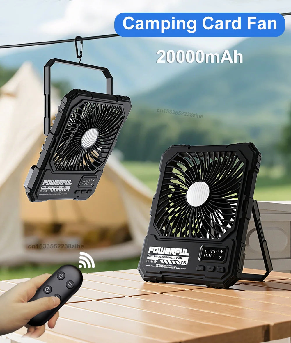 Ventilador de Techo para Acampar 20000mAh con Luz
