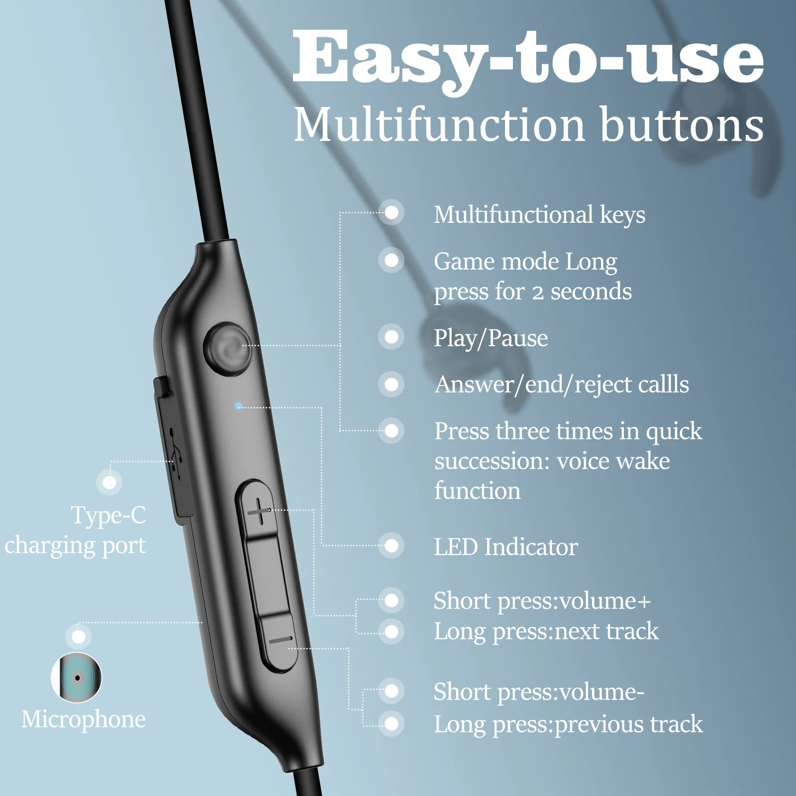 Nurati N1 Auriculares Deportivos Bluetooth 100h