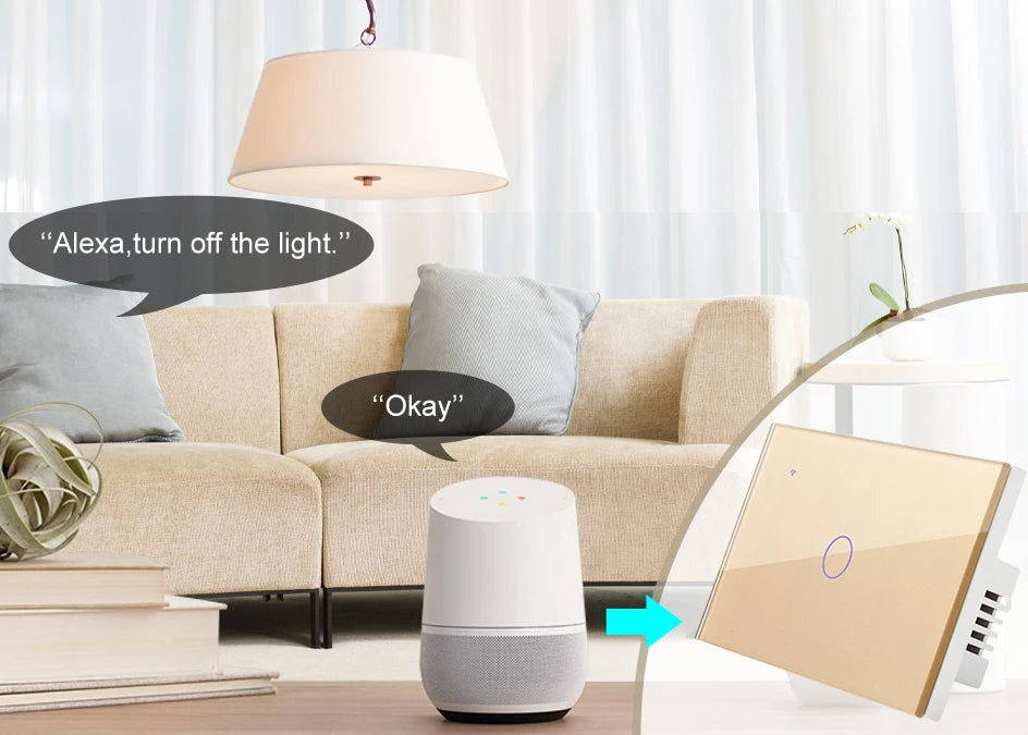 Interruptor táctil inteligente WiFi Tuya/Smart Life para lámparas, 220V-240V, 1-3 vías