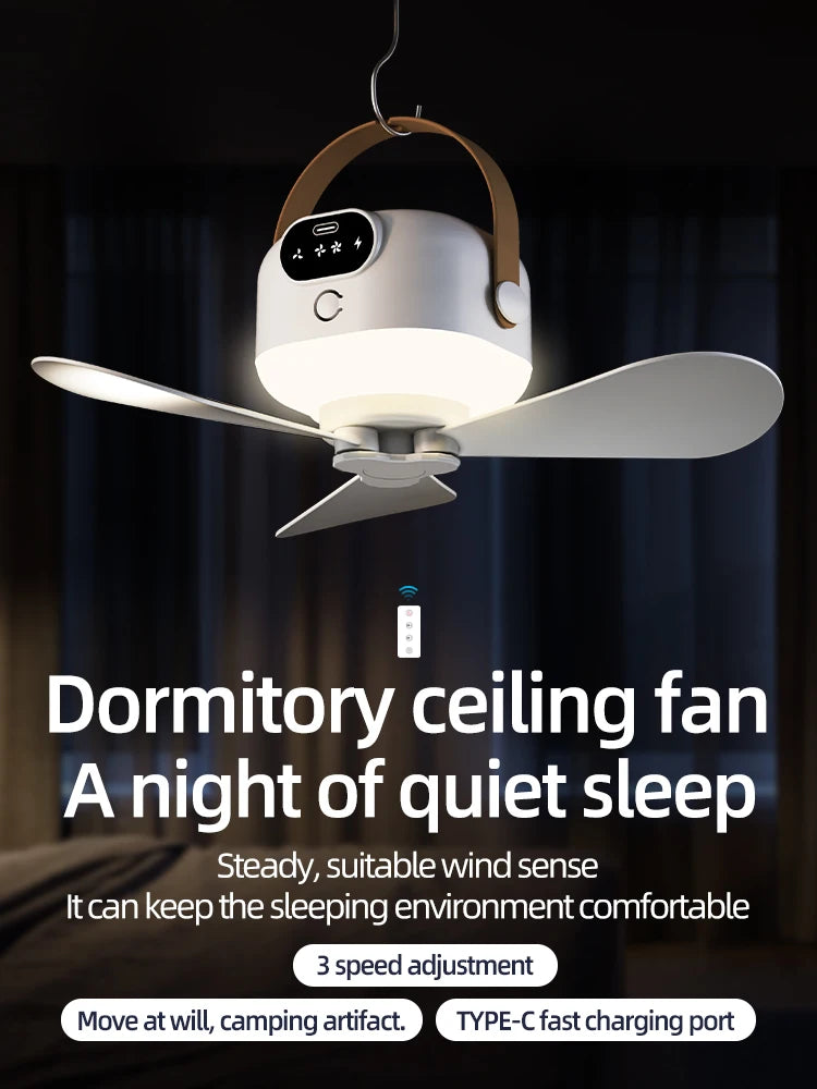 Mini Ventilador de Techo Portátil para Acampar