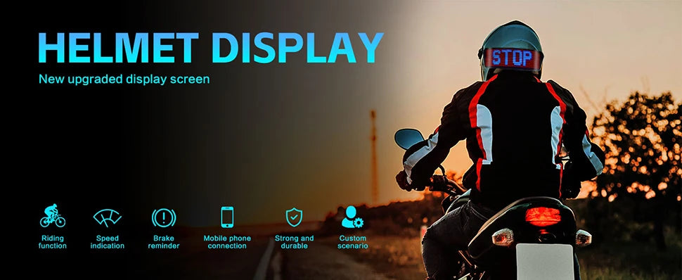 Pantalla Led para casco, luz de advertencia para casco de motocicleta, conducción nocturna, bricolaje, RGB, luz trasera para casco de bicicleta, pantalla LED programable por aplicación