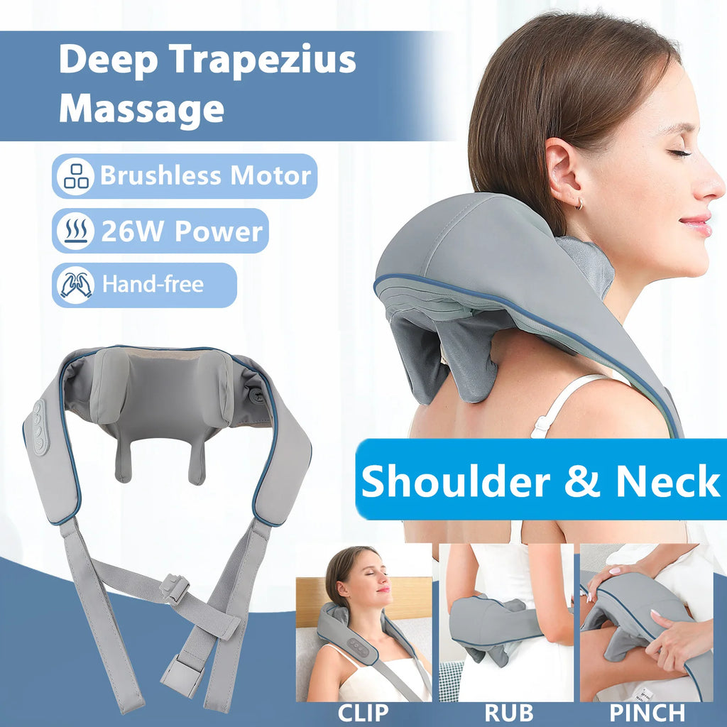 Masajeador Inalámbrico de Cuello y Hombros 26W con Motor