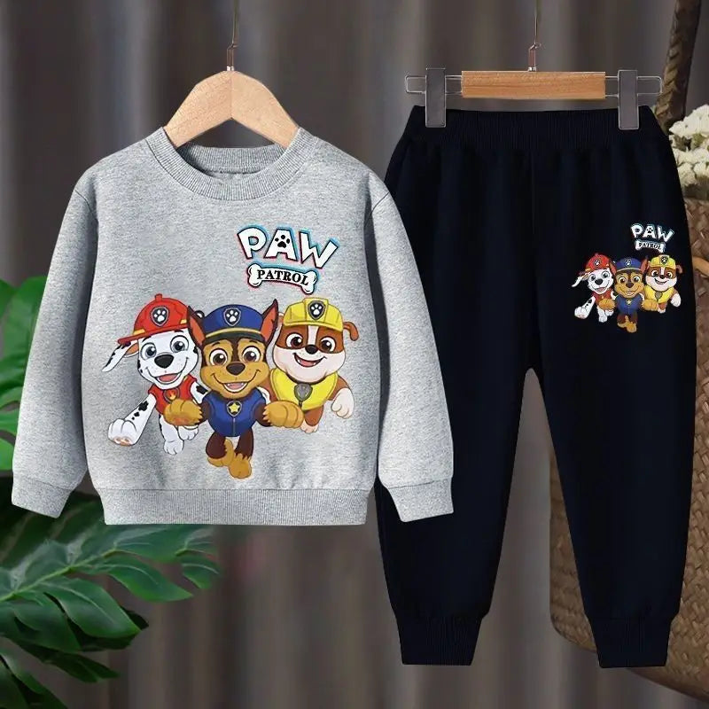 PAW Patrol primavera otoño Top de manga larga y pantalones largos conjunto de 2 uds para niños conjunto de ropa para niños sudaderas niños chándal fino