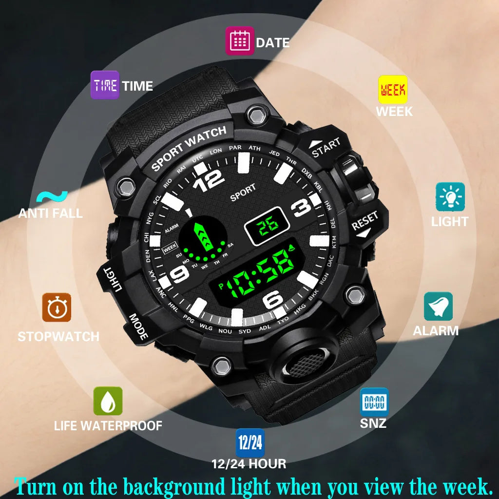 Reloj Deportivo YIKAZE Digital LED Esfera Grande