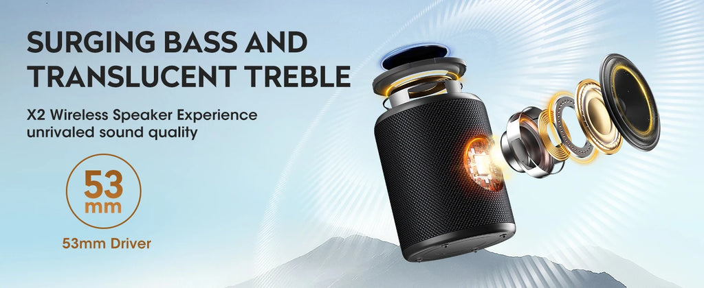 OHYAO X2 Mini Altavoz Bluetooth con Volumen Más Alto y Bajos Mejorados, IPX7 Impermeable, Inalámbrico, Bluetooth 5.3, Caja de Música Portátil