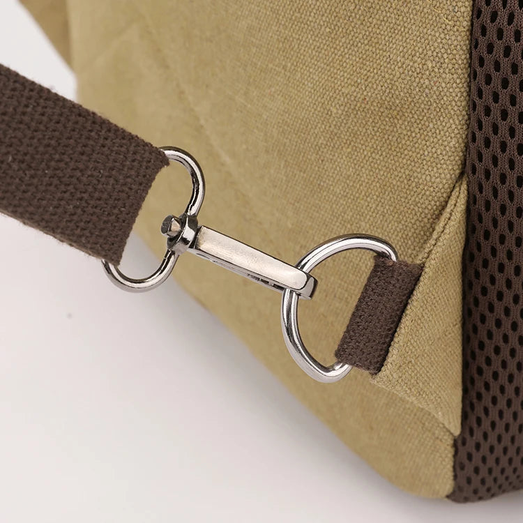 Mochila Retro de Lona Multifuncional para Senderismo