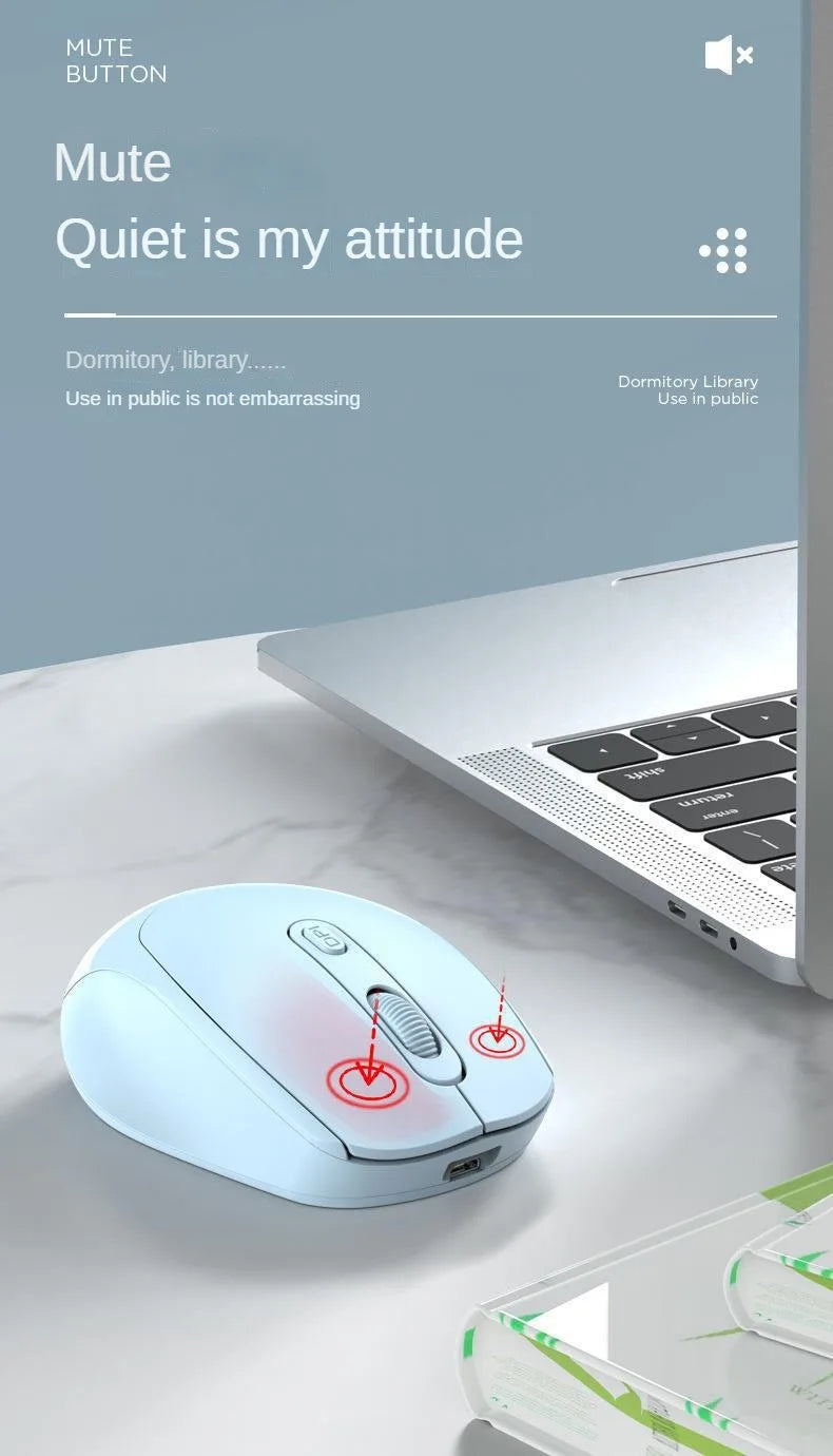 Ratón inalámbrico MINGCVIL, ratón Bluetooth recargable RGB, ratón inalámbrico para ordenador, ratón ergonómico para juegos para ordenador portátil, PC, DPI ajustable