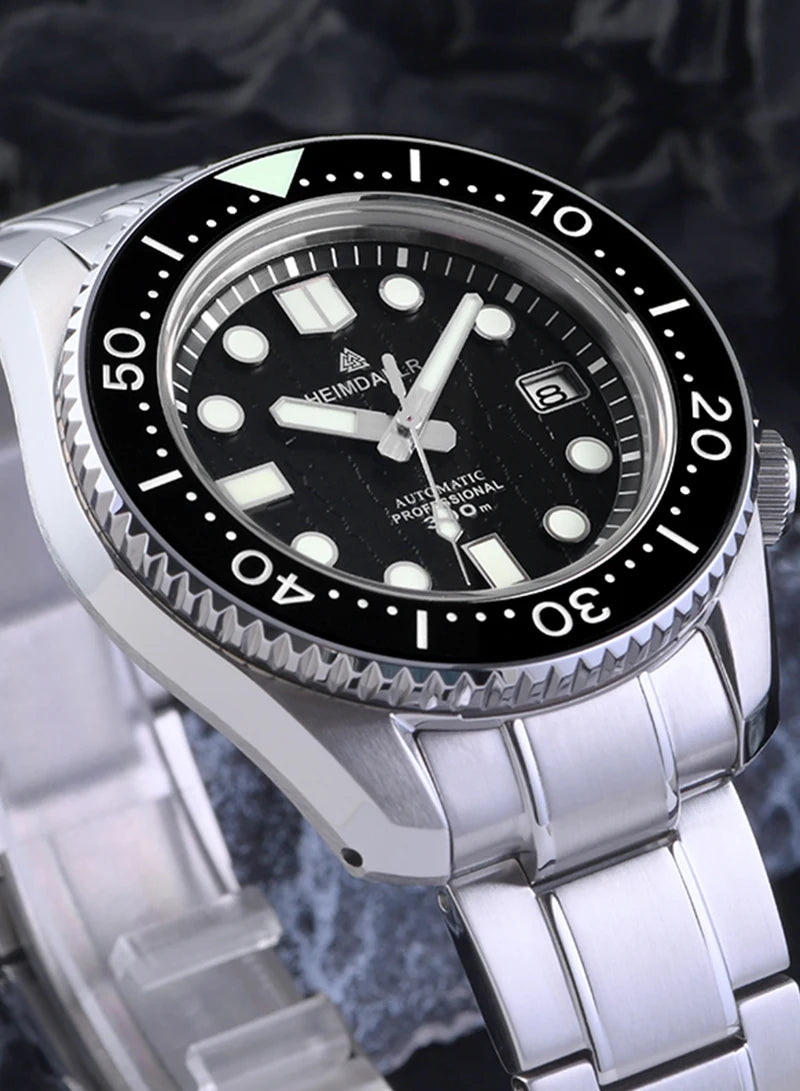 Reloj de Buceo Automático HEIMDALLR MM300, Cristal Zafiro, 300M, Acero Inoxidable