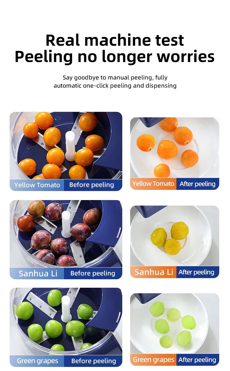 Pelador de frutas eléctrico, pelador recargable, pelador portátil de uva/tomata/aglio, herramientas de cuchillo para pelar frutas