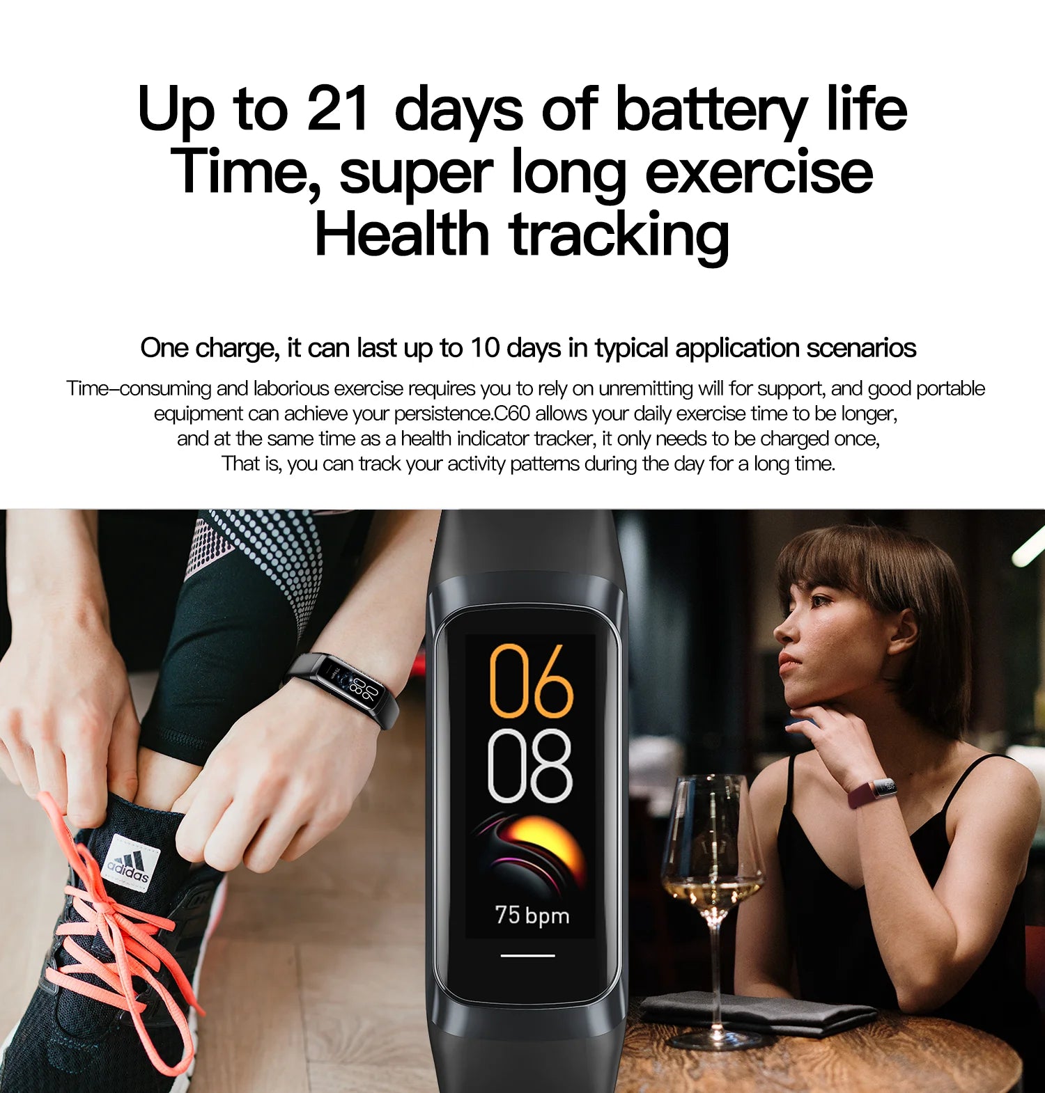 LIGE Reloj Inteligente AMOLED Fitness Tracker