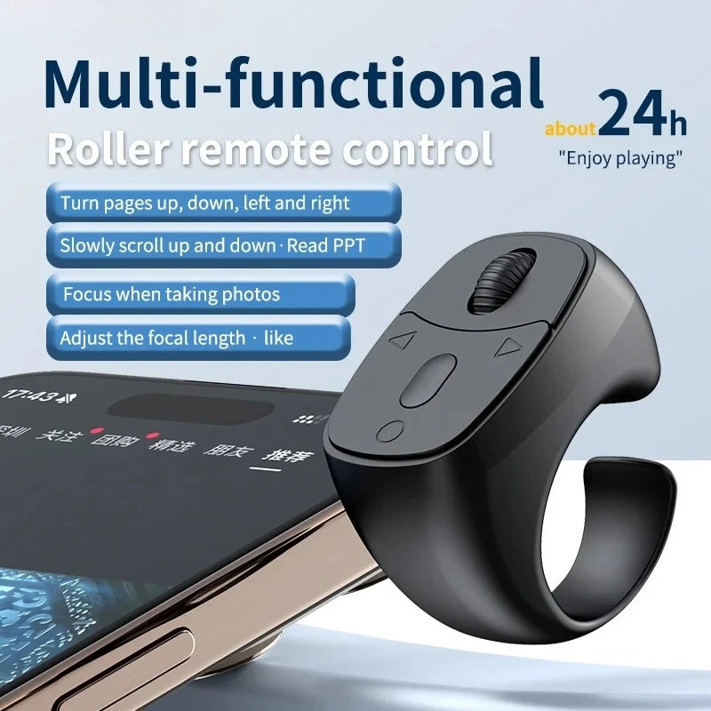 Anillo de control remoto inalámbrico para celular, disparador de dedo, controlador de teléfono móvil BT para viajes