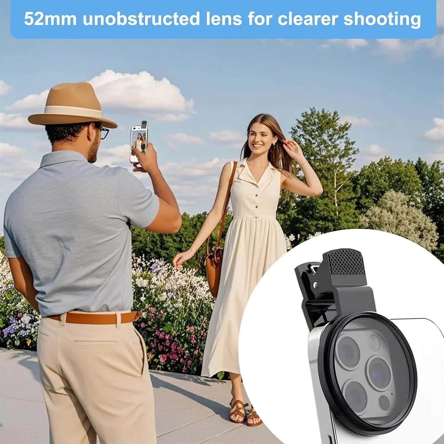 Filtro CPL 52mm Universal con Clip para Cámara de Teléfono
