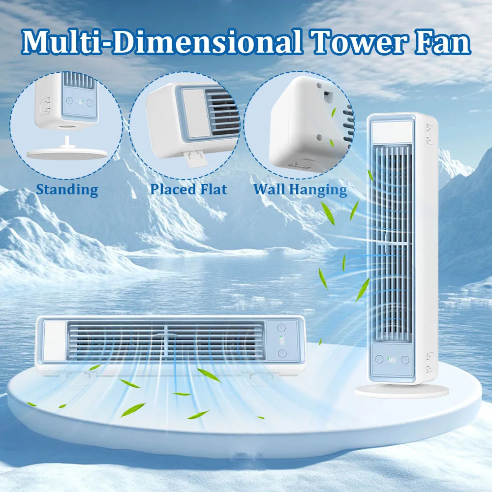 Ventilador de Torre Portátil con Batería 3600mAh y 100 Velocidades
