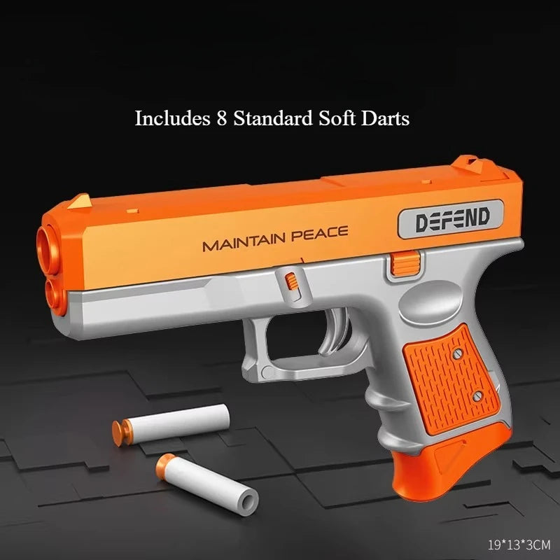 Lanzador de Dardos Suaves, Pistola de Juguete Realista, Pistola Manual de Dardos de Espuma, Juguete Interactivo de Tiro en Interiores con 8 Dardos Suaves