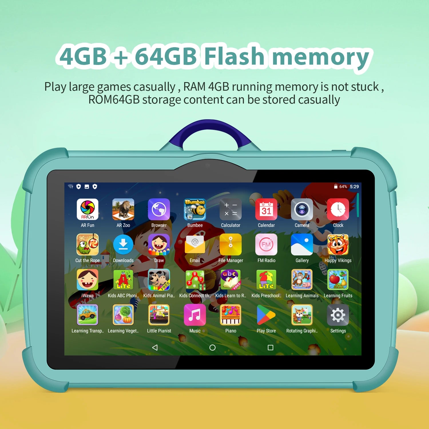 Nueva versión Global de 7 pulgadas 5G WiFi tabletas para niños Quad Core 4GB RAM 64GB ROM tableta de aprendizaje educativo Pc Bluetooth 4000mAh