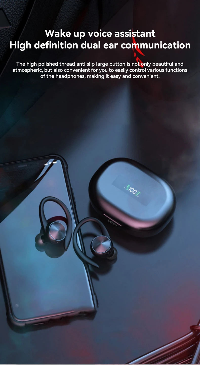 MZYMI Auriculares Bluetooth 5.3 Pantalla Digital