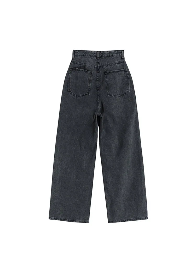 Pantalones Vaqueros Holgados de Pierna Ancha para Mujer, Hip-Hop Informales